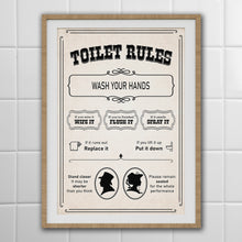 Load image into Gallery viewer, Toilet Rules | Funny Bathroom Print