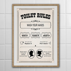 Toilet Rules | Funny Bathroom Print