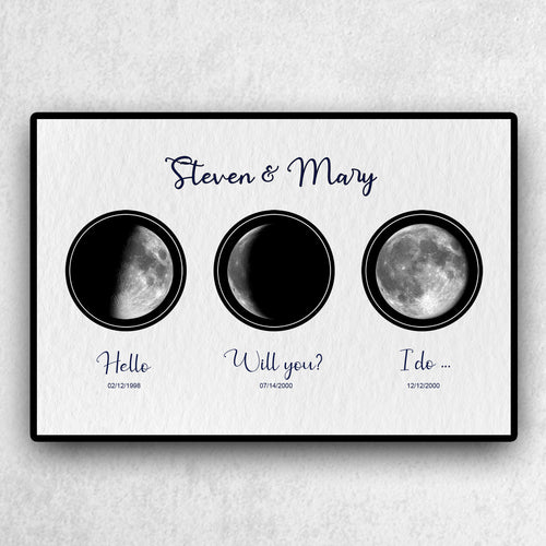 Customized Moon Anniversary Gift for Her/Him