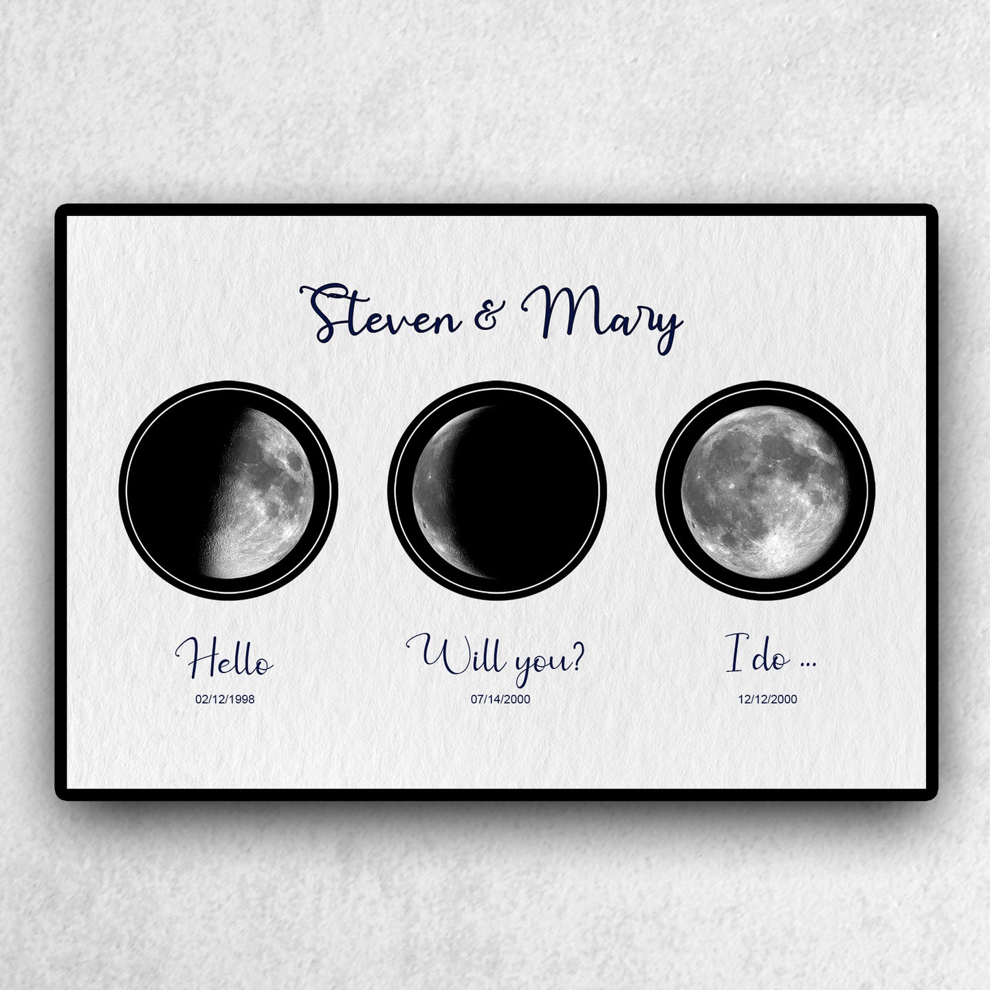 Customized Moon Anniversary Gift for Her/Him