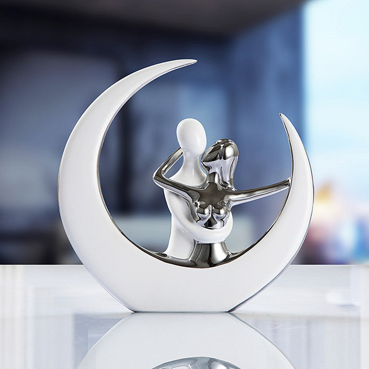 Ceramic Sculpture - Couple & The Moon