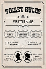 Load image into Gallery viewer, Toilet Rules | Funny Bathroom Print