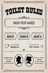 Toilet Rules | Funny Bathroom Print