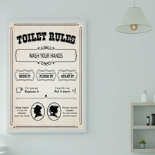Load image into Gallery viewer, Toilet Rules | Funny Bathroom Print