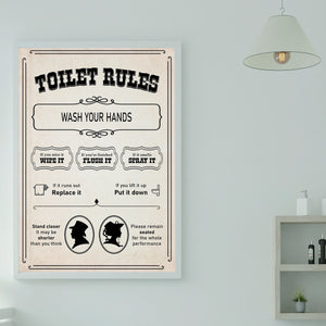 Toilet Rules | Funny Bathroom Print