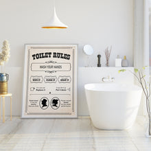 Load image into Gallery viewer, Toilet Rules | Funny Bathroom Print