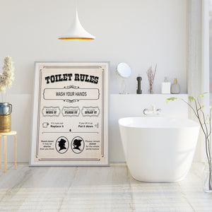 Toilet Rules | Funny Bathroom Print
