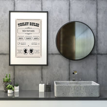 Load image into Gallery viewer, Toilet Rules | Funny Bathroom Print