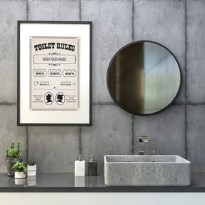 Toilet Rules | Funny Bathroom Print